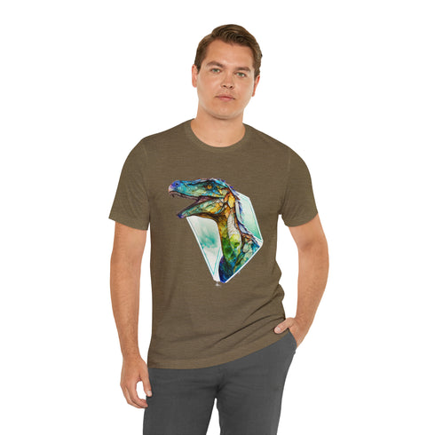 Stained Glass Velociraptor - Short Sleeve Tee